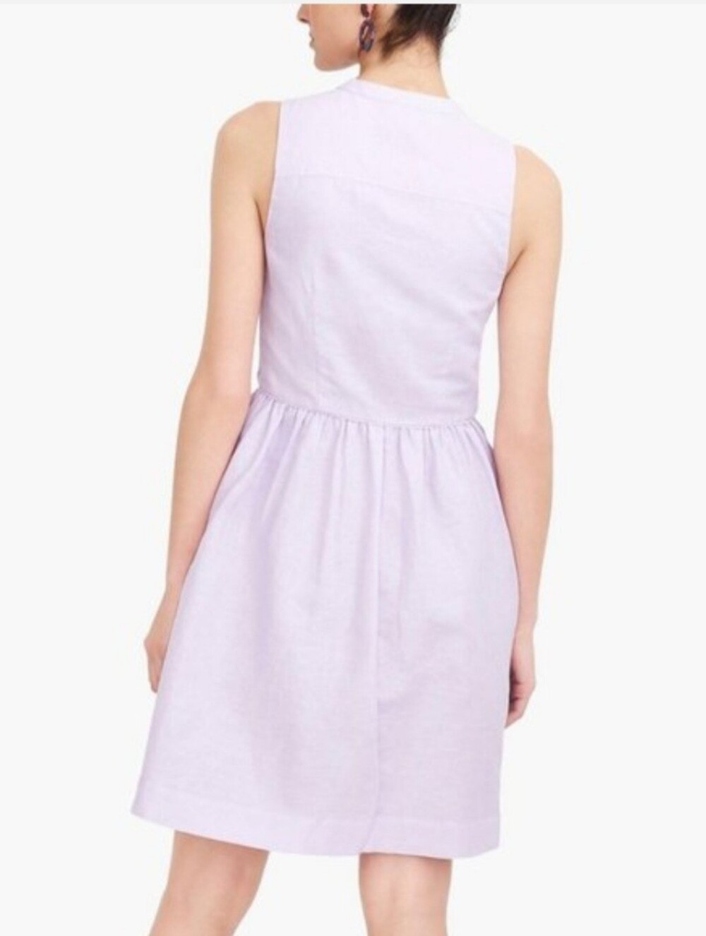 JCrew Lavender Cotton Linen Dress Size 00 - Picture 3 of 8
